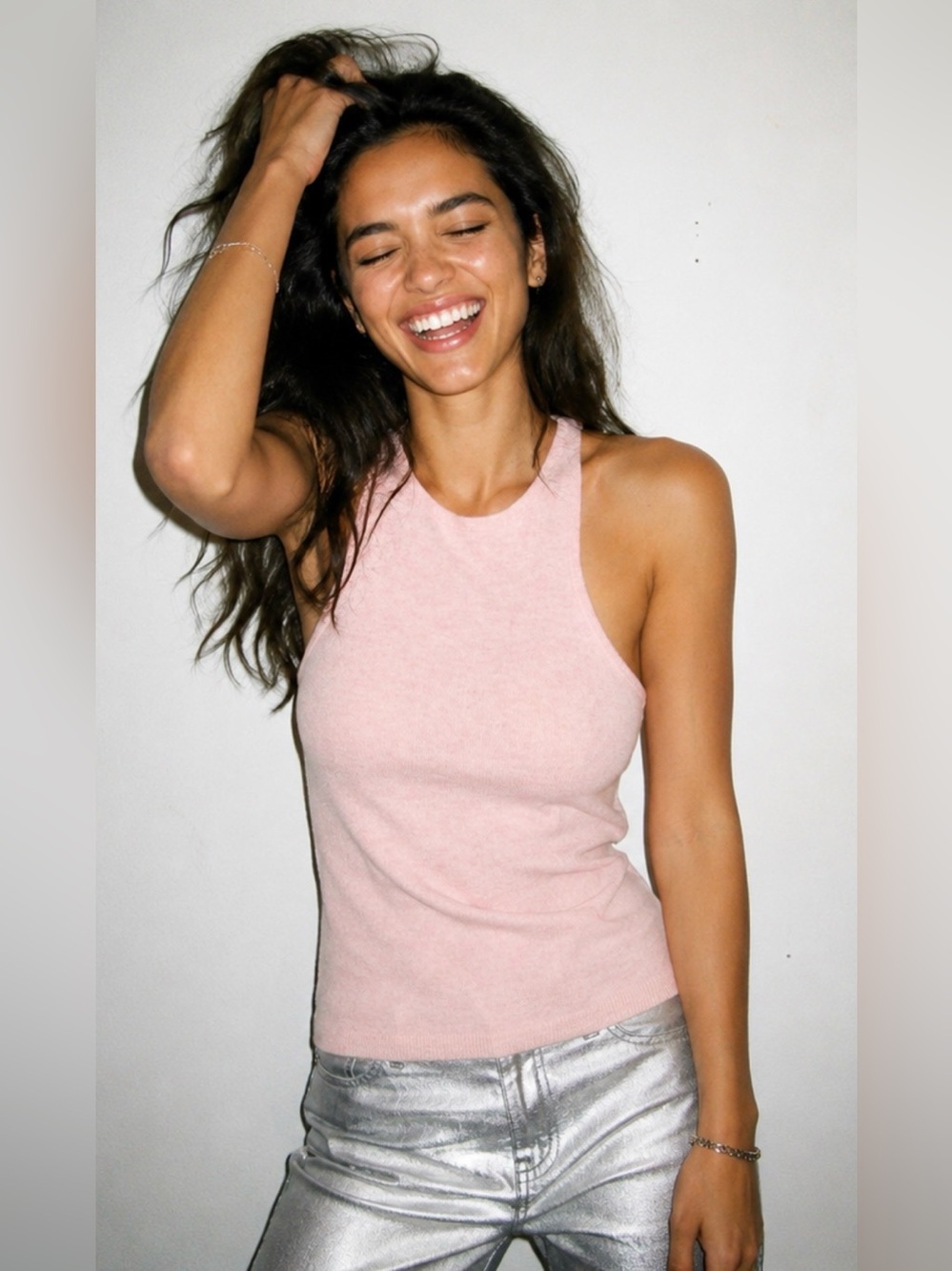 STAUD Ayana Wool Blend Knit Tank Top NWT Pink “Blossom” Size M - Picture 3 of 12